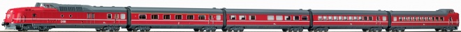 5 Unit Diesel Rail car Lyntog in original livery<br /><a href='images/pictures/Roco/63058.jpg' target='_blank'>Full size image</a>